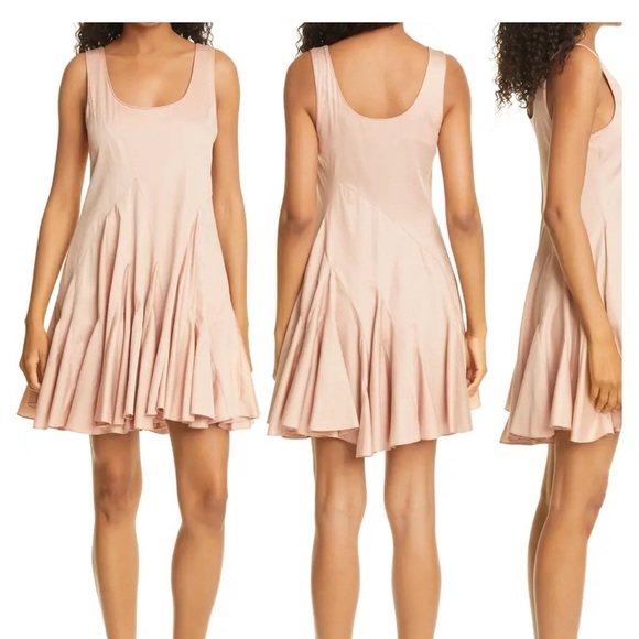 Rebecca Taylor NWT Godet pleated Dress Summer Rose 12 - Picture 3 of 4